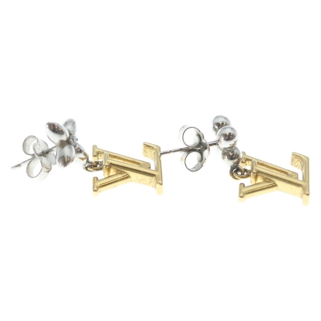 Louis Vuitton Pandant LV Iconic Flower Monogram Metal Zircon Earrings Gold — view 4