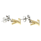 Louis Vuitton Pandant LV Iconic Flower Monogram Metal Zircon Earrings Gold — view 4