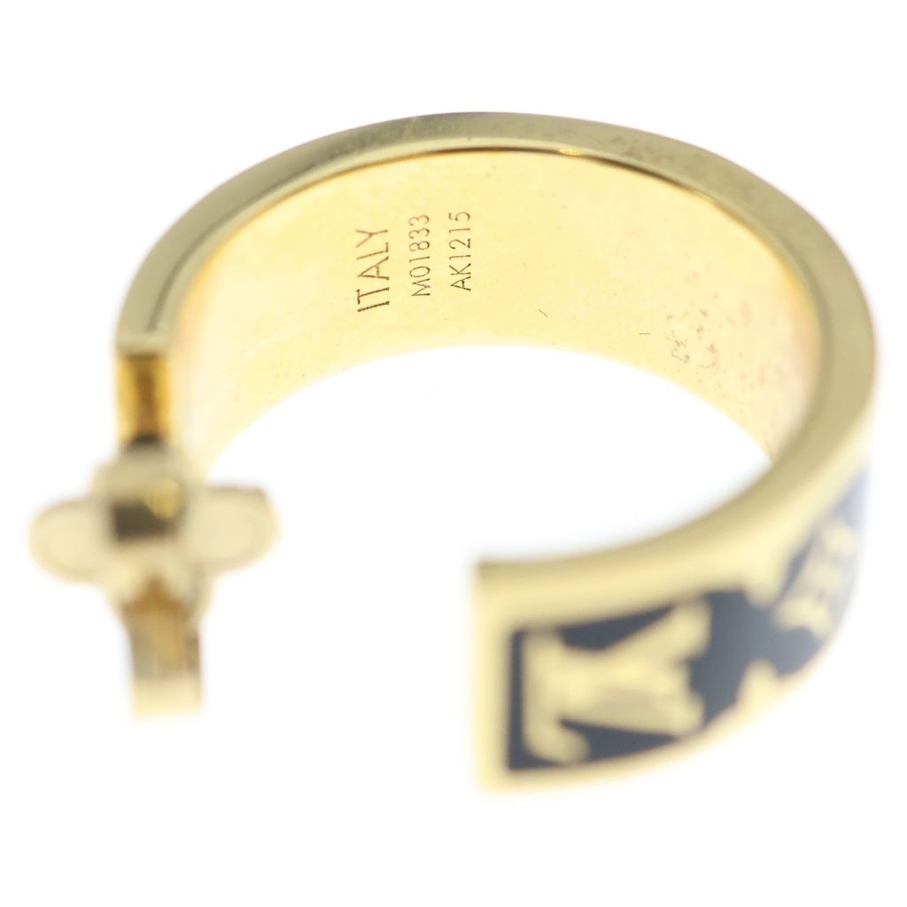 Louis Vuitton Earrings Nano Gram Enamel Black Gold — view 5