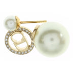 Dior Tribales Earrings Tribal Faux Pearl Stone Decoration Gold Both Ears — view 5