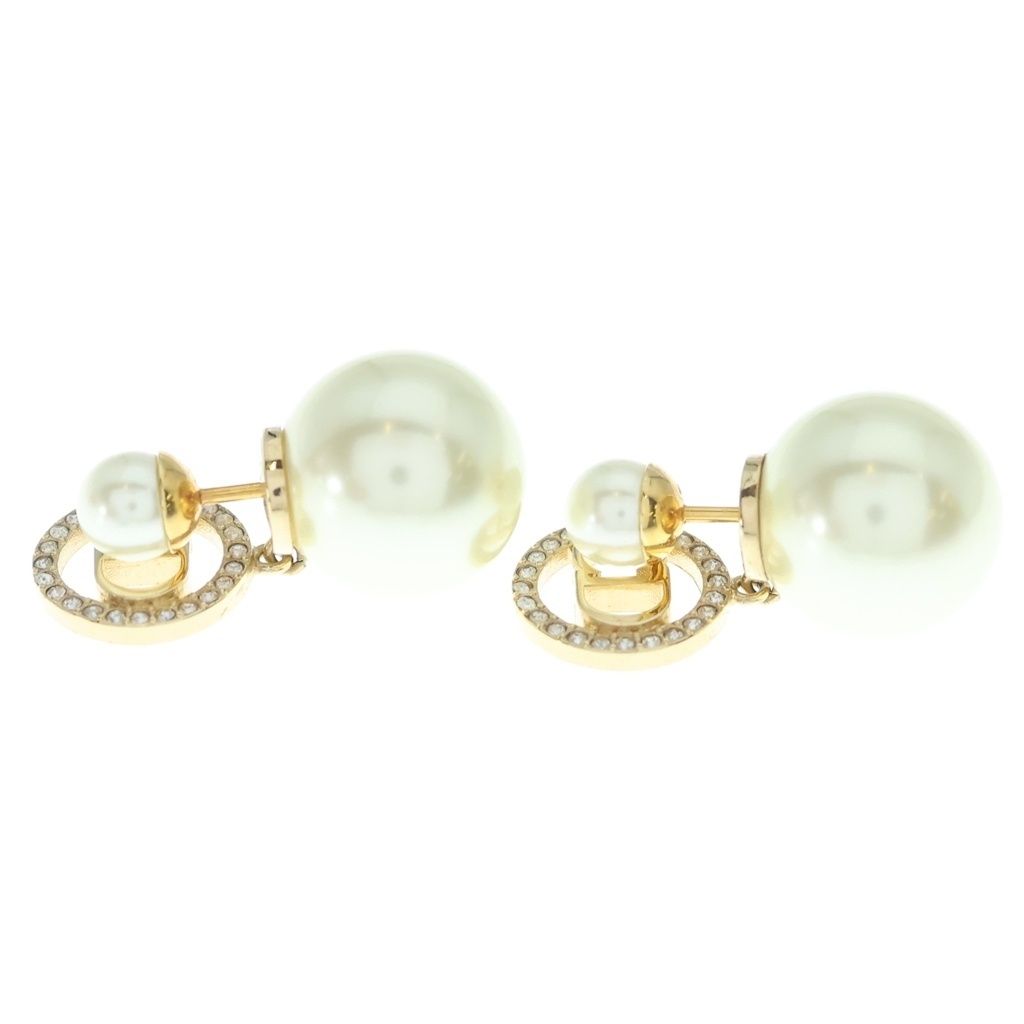 Dior Tribales Earrings Tribal Faux Pearl Stone Decoration Gold Both Ears — view 3