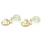 Dior Tribales Earrings Tribal Faux Pearl Stone Decoration Gold Both Ears — view 3