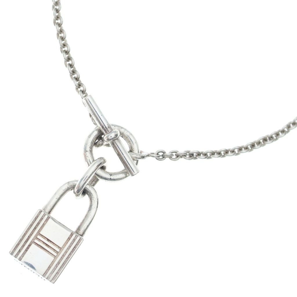 Hermes Amulet Necklace Cadena Motif Silver