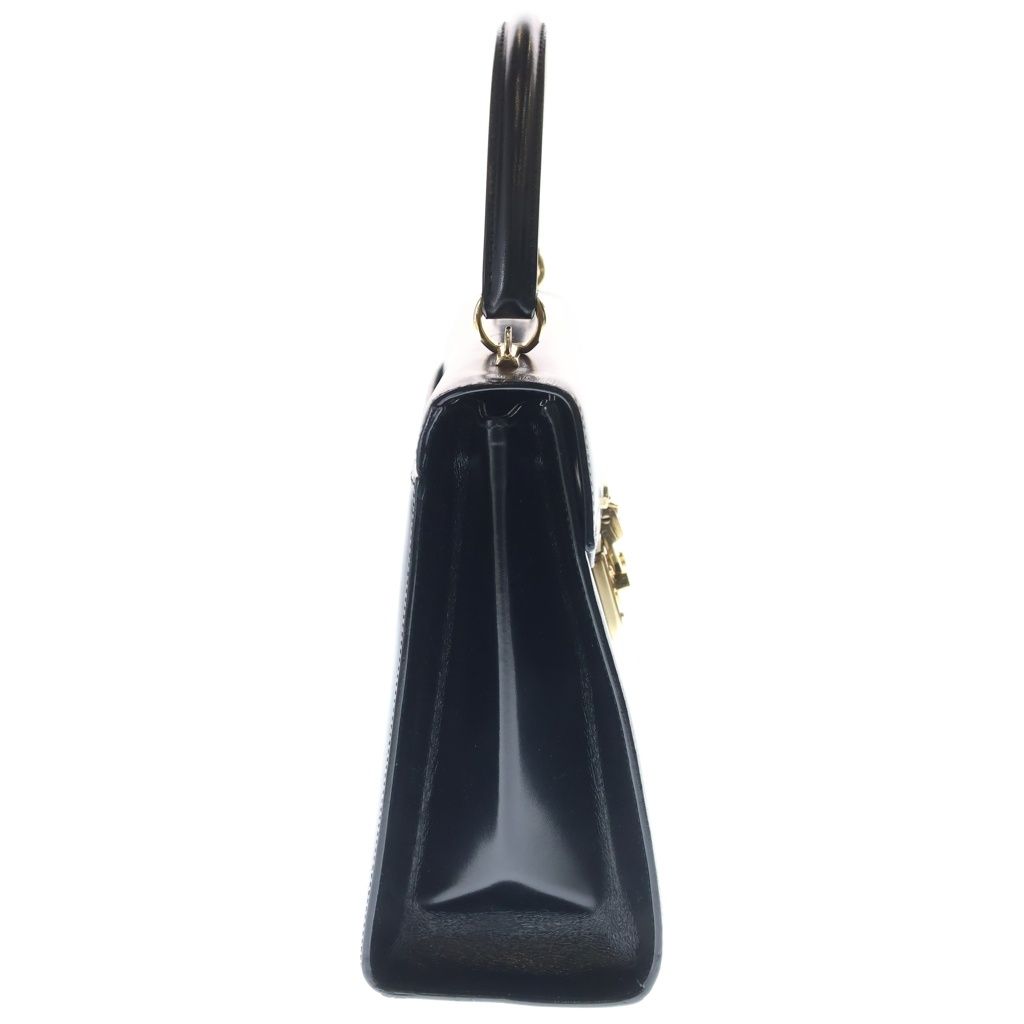 Gucci Ladylock Handbag Black Leather Gold — view 3