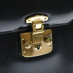 Gucci Ladylock Handbag Black Leather Gold — view 6