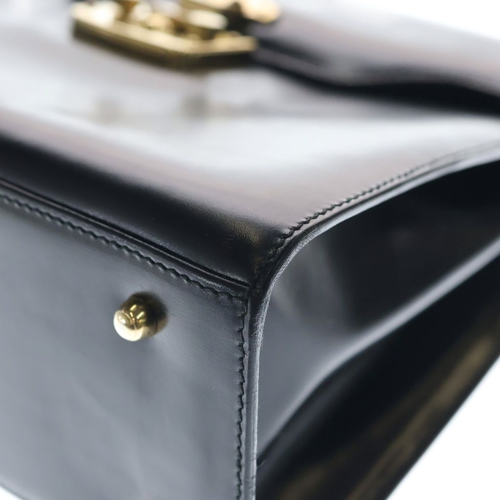 Gucci Ladylock Handbag Black Leather Gold — view 5