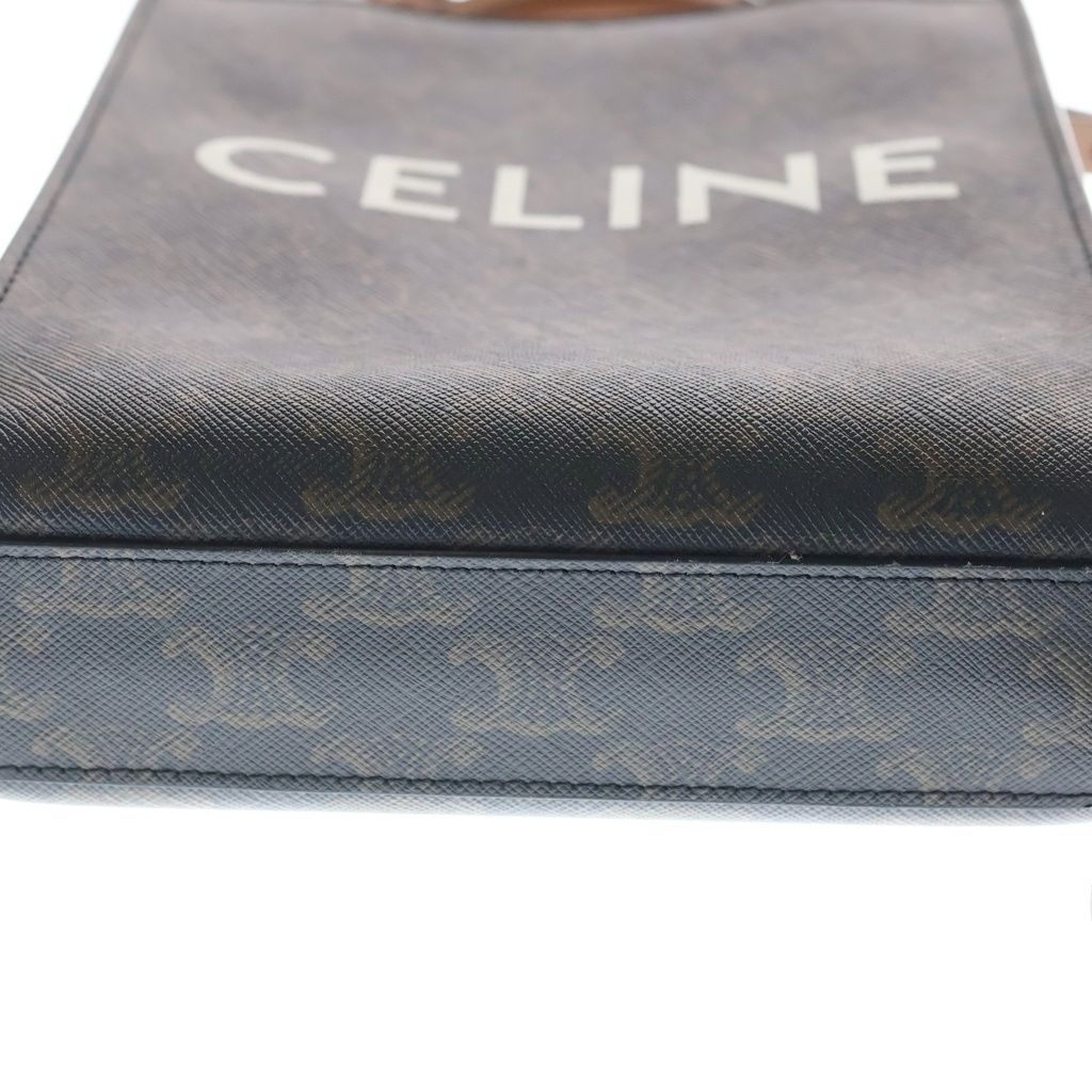 Celine Triomphe Mini Vertical Cover 2-Way Mini Shoulder Bag Brown Leather Gold — view 4