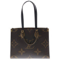 Louis Vuitton Monogram Giant Reverse On The Go MM Tote Brown Leather Gold