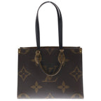 Louis Vuitton Monogram Giant Reverse On The Go MM Tote Brown Leather Gold