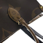 Louis Vuitton Monogram Giant Reverse On The Go MM Tote Brown Leather Gold — view 6
