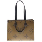 Louis Vuitton Monogram Giant Reverse On The Go MM Tote Brown Leather Gold — view 2