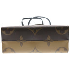 Louis Vuitton Monogram Giant Reverse On The Go MM Tote Brown Leather Gold — view 4