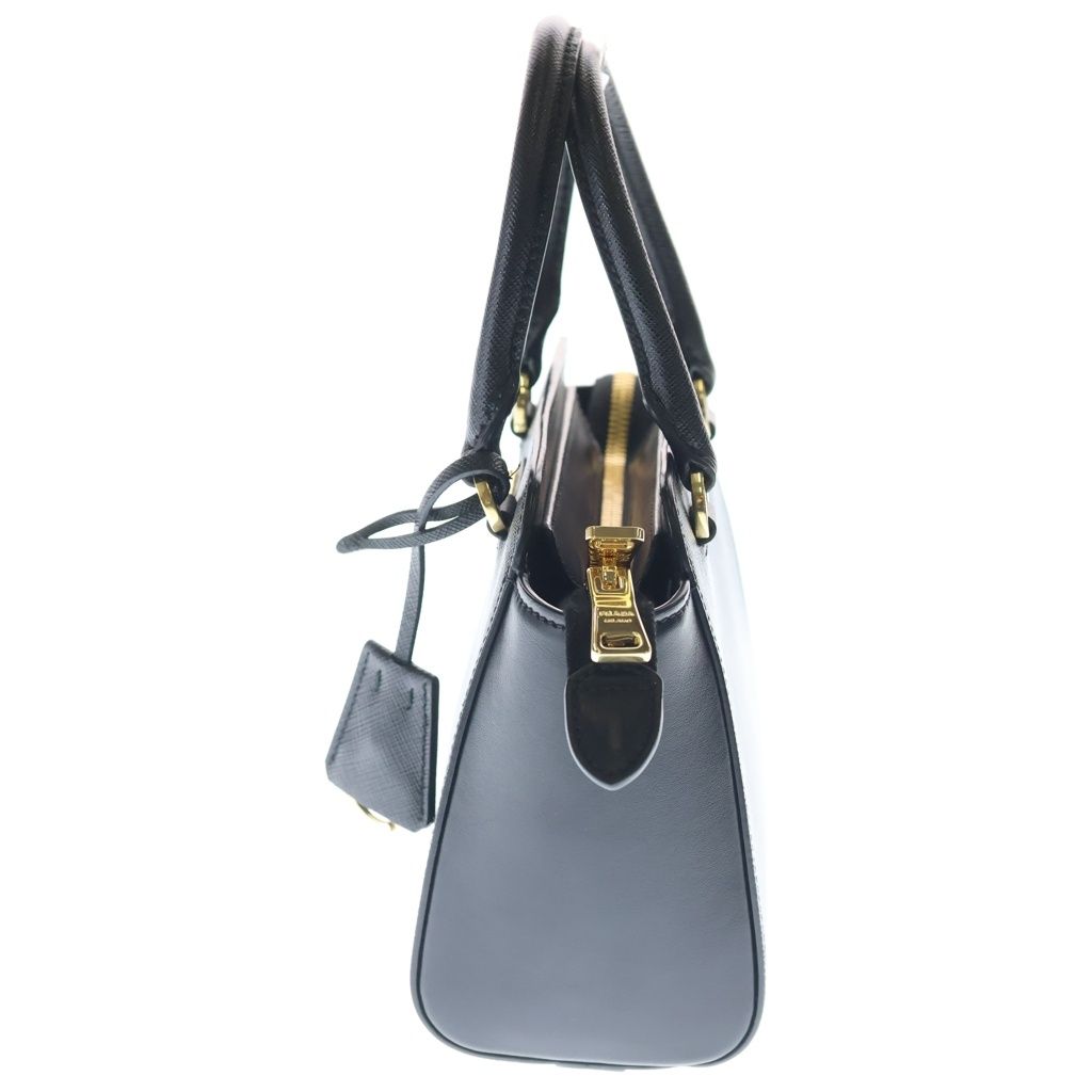 Prada Saffiano 2-Way Mini Bag Black Leather Gold — view 3