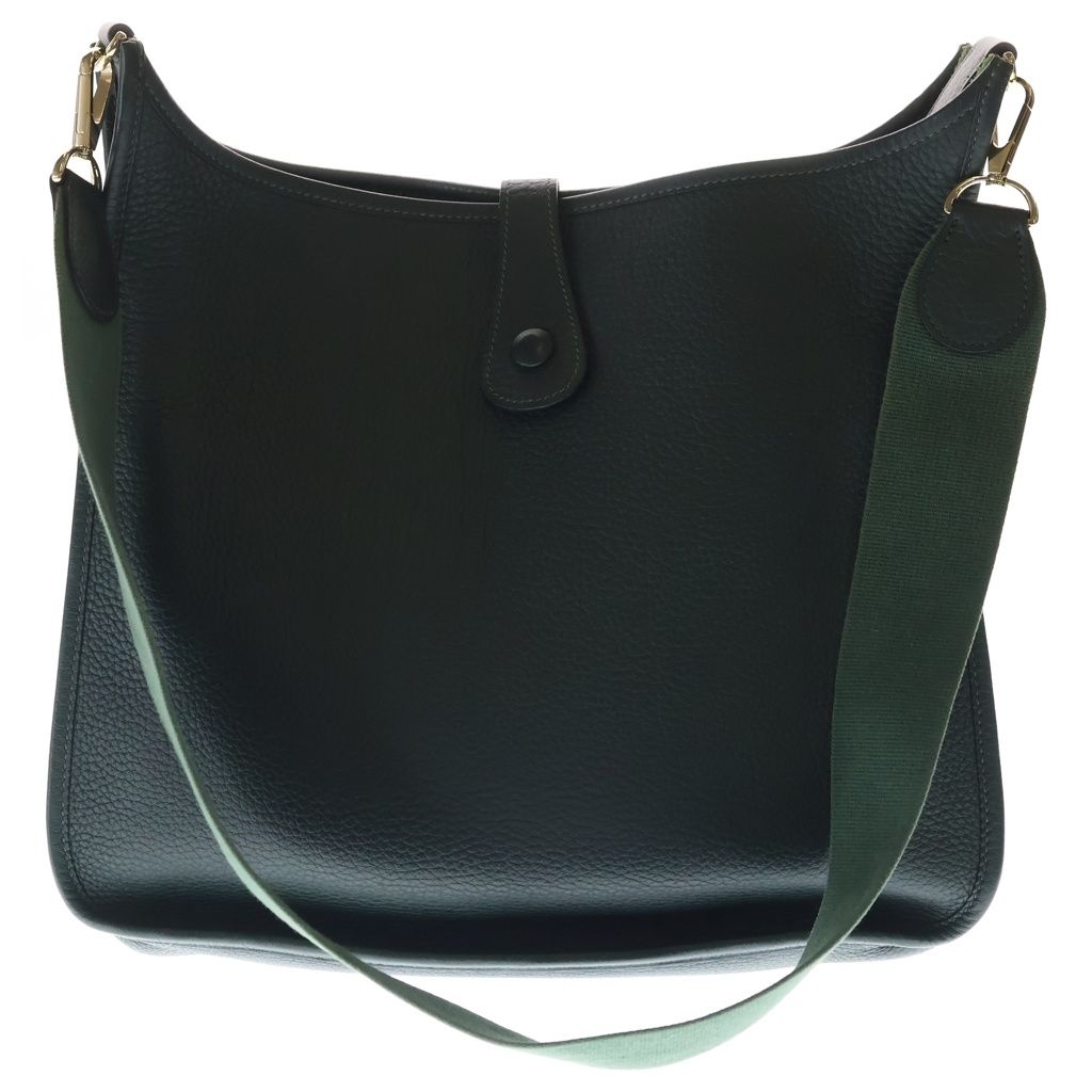 Hermes Evelyne Shoulder Bag Green Taurillon Gold — view 2