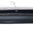 Chanel Classic Chain Wallet Shoulder Bag Black Caviar Leather Silver — view 4