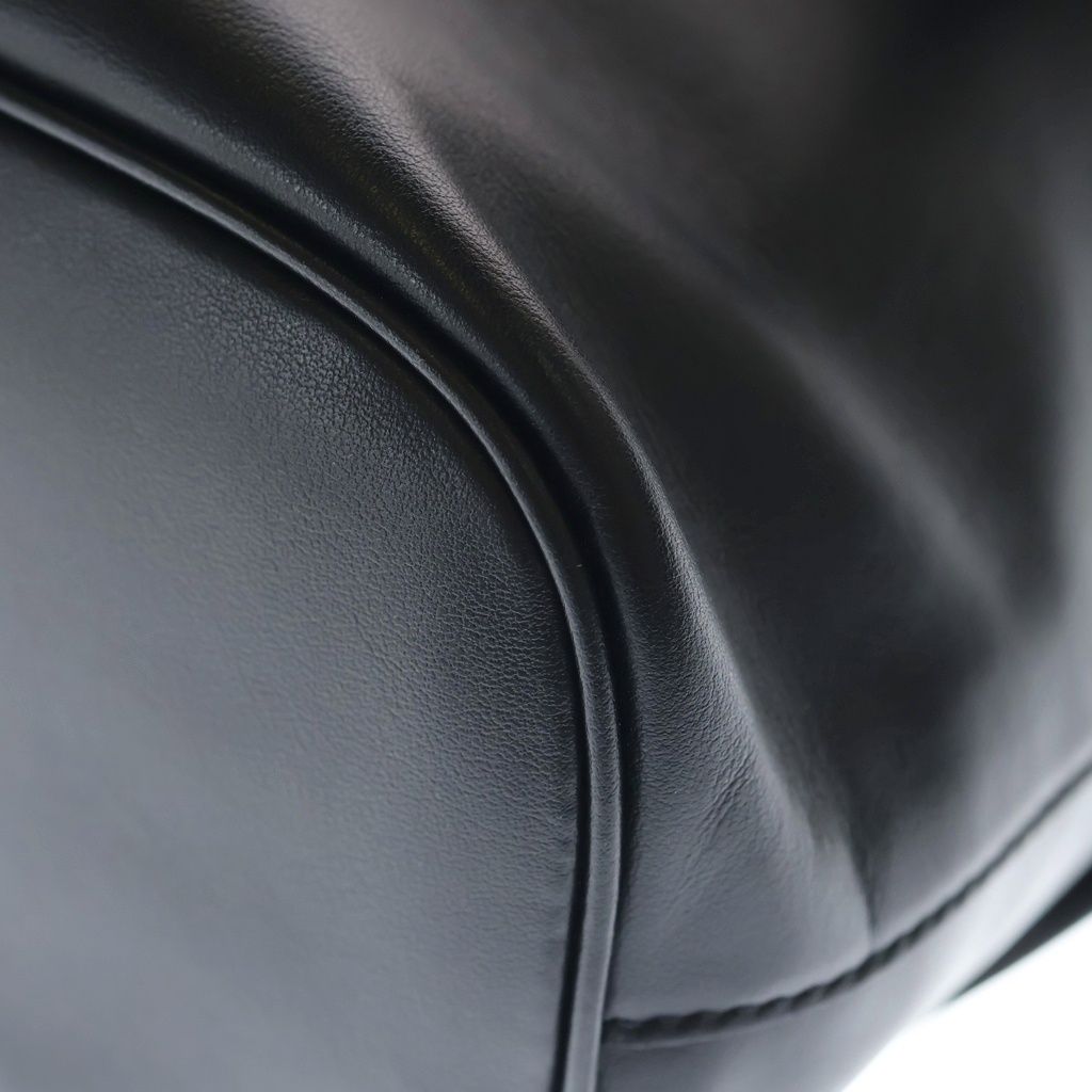 Fendi Baguette FF Logo Backpack Black Leather Gold — view 5