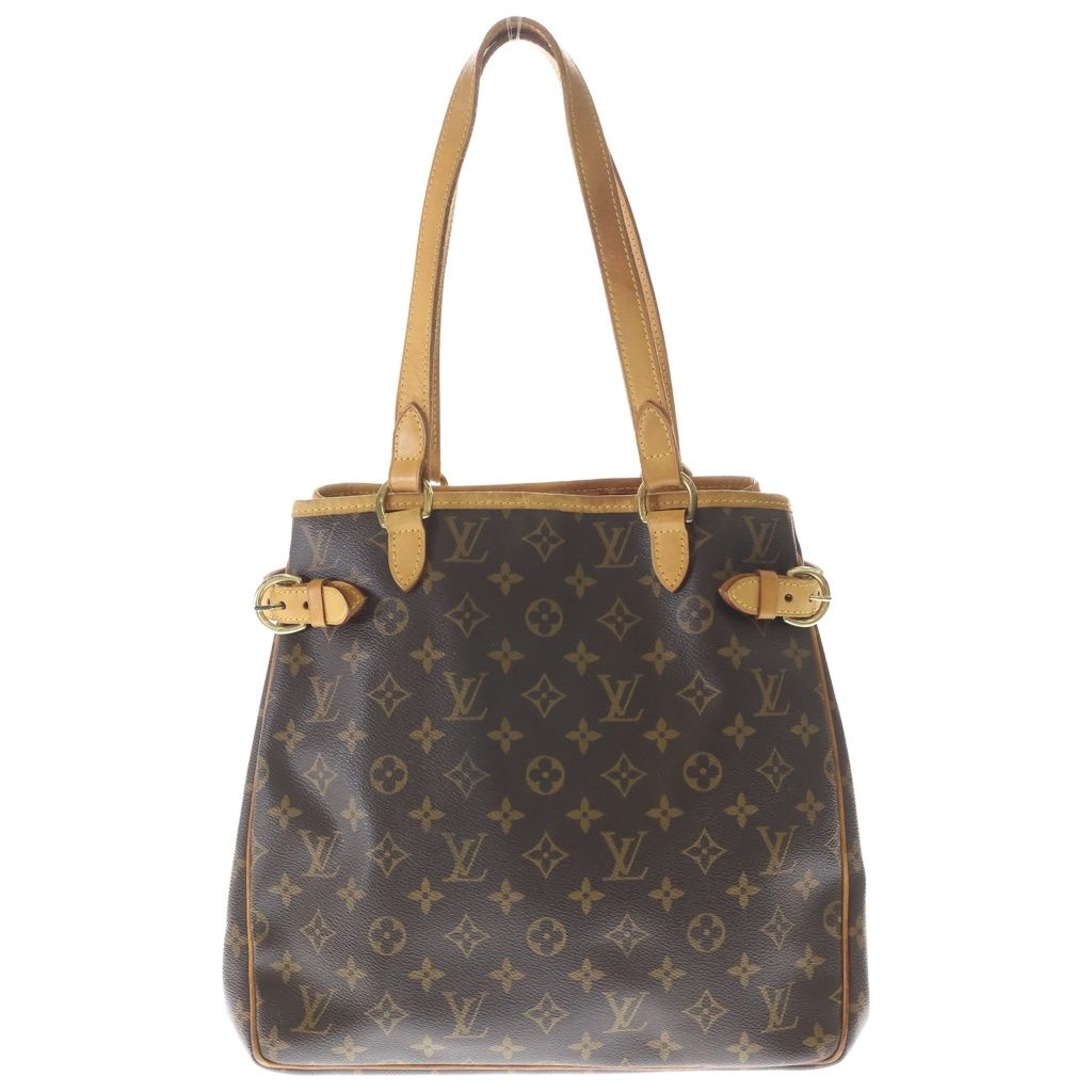 Louis Vuitton Monogram Batignolles Vertical Tote Brown Leather Gold