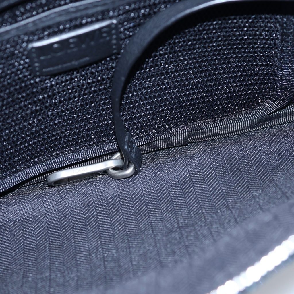 Loewe Puzzle Sling Bag Blue Black Leather Nylon Silver — view 8