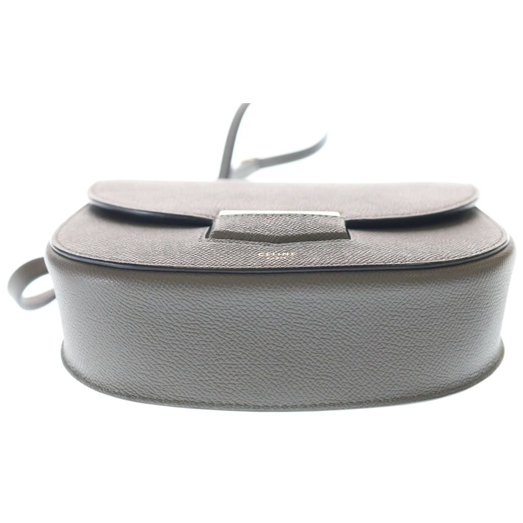 Celine Trotter Shoulder Bag Gray Leather Gold — view 4