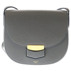 Celine Trotter Shoulder Bag Gray Leather Gold