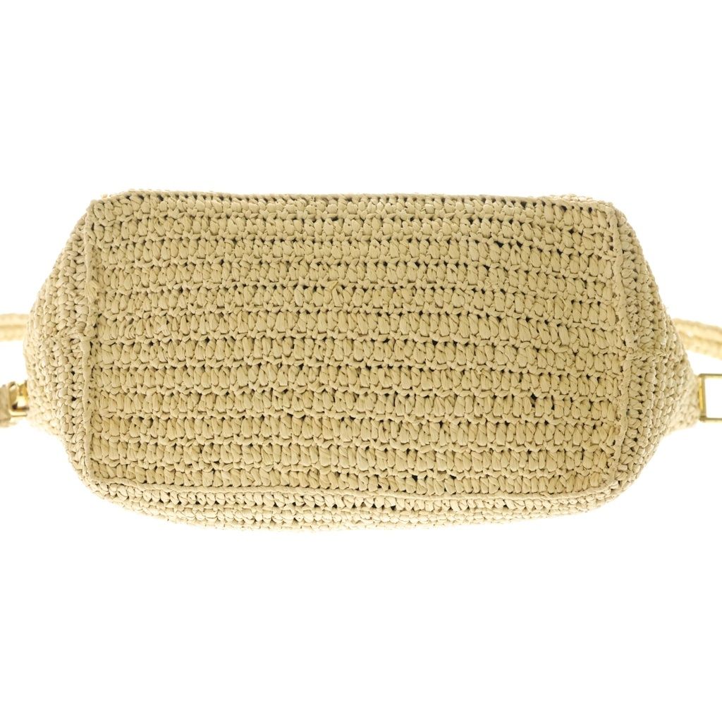 Saint Laurent Paris Raffia Cross Belt Bag Basket Beige Gold — view 4