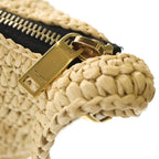 Saint Laurent Paris Raffia Cross Belt Bag Basket Beige Gold — view 7