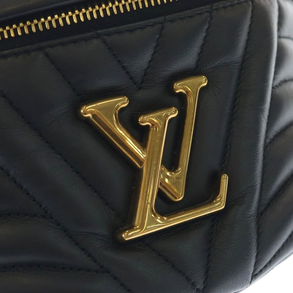 Louis Vuitton New Wave Leather Bum Body Waist Bag Pouch Black — view 6