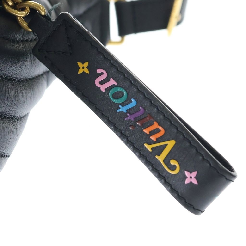 Louis Vuitton New Wave Leather Bum Body Waist Bag Pouch Black — view 7