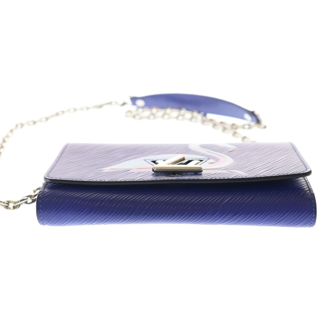 Louis Vuitton Epi Portefeuille Twist Chain Flamingo Leather Shoulder Bag Wallet — view 4