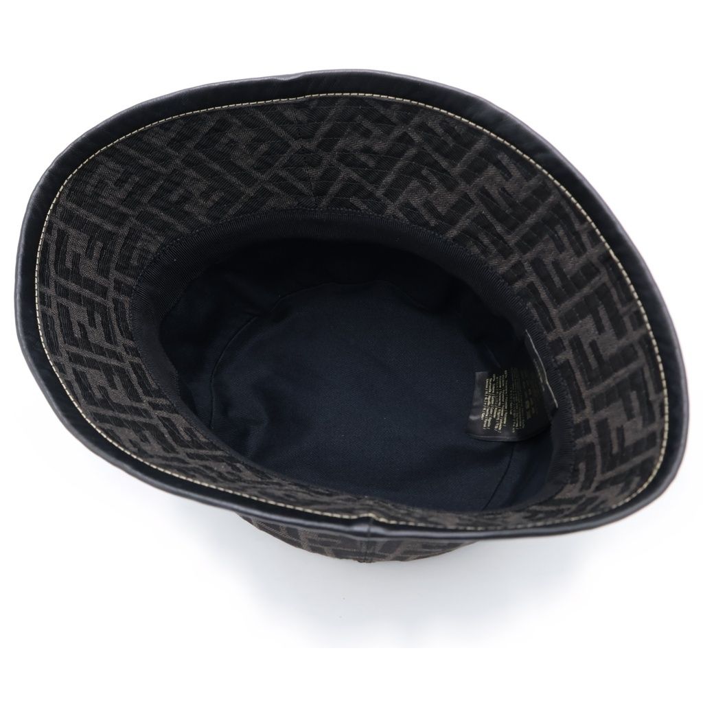 Fendi Zucca Pattern FF Logo Bucket Hat Brown — view 5