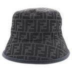 Fendi Zucca Pattern FF Logo Bucket Hat Brown