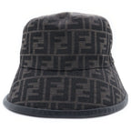 Fendi Zucca Pattern FF Logo Bucket Hat Brown — view 4