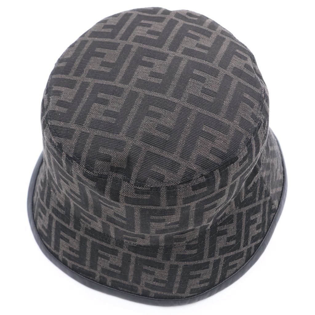 Fendi Zucca Pattern FF Logo Bucket Hat Brown — view 6
