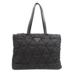 Prada Logo Quilted Tote Nylon