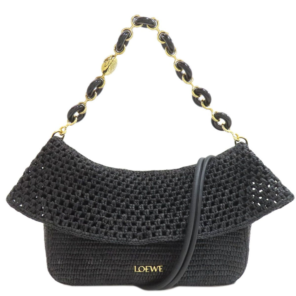 Loewe Ora 2-Way Handbag Raffia Leather