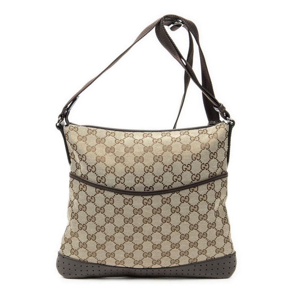 Gucci Web Media Messenger Beige Brown GG Canvas