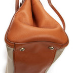 Prada Medium Top Handle Tote Orange Beige Woven Canvas — view 7