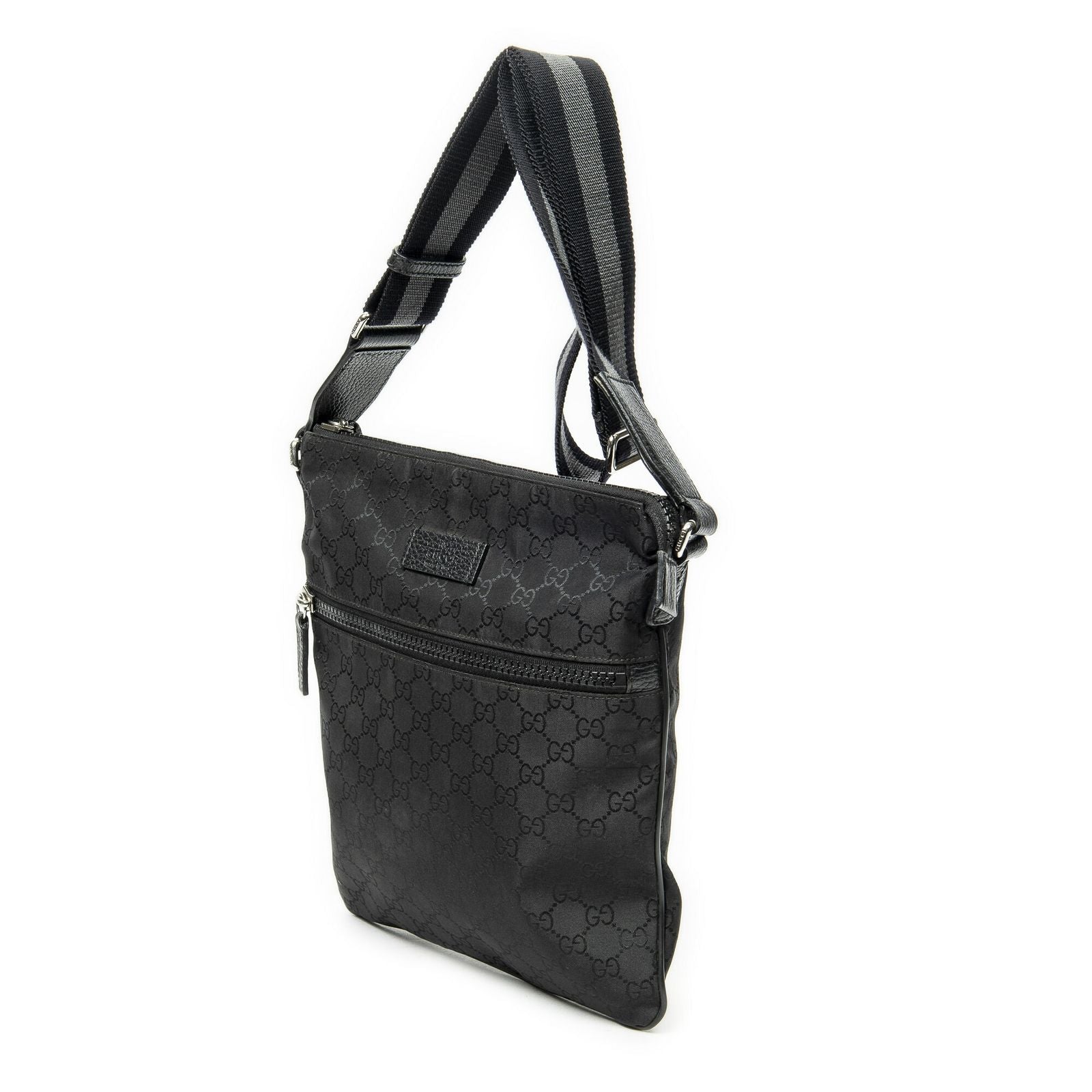 Gucci Web Square Nylon Messenger Black GG — view 2