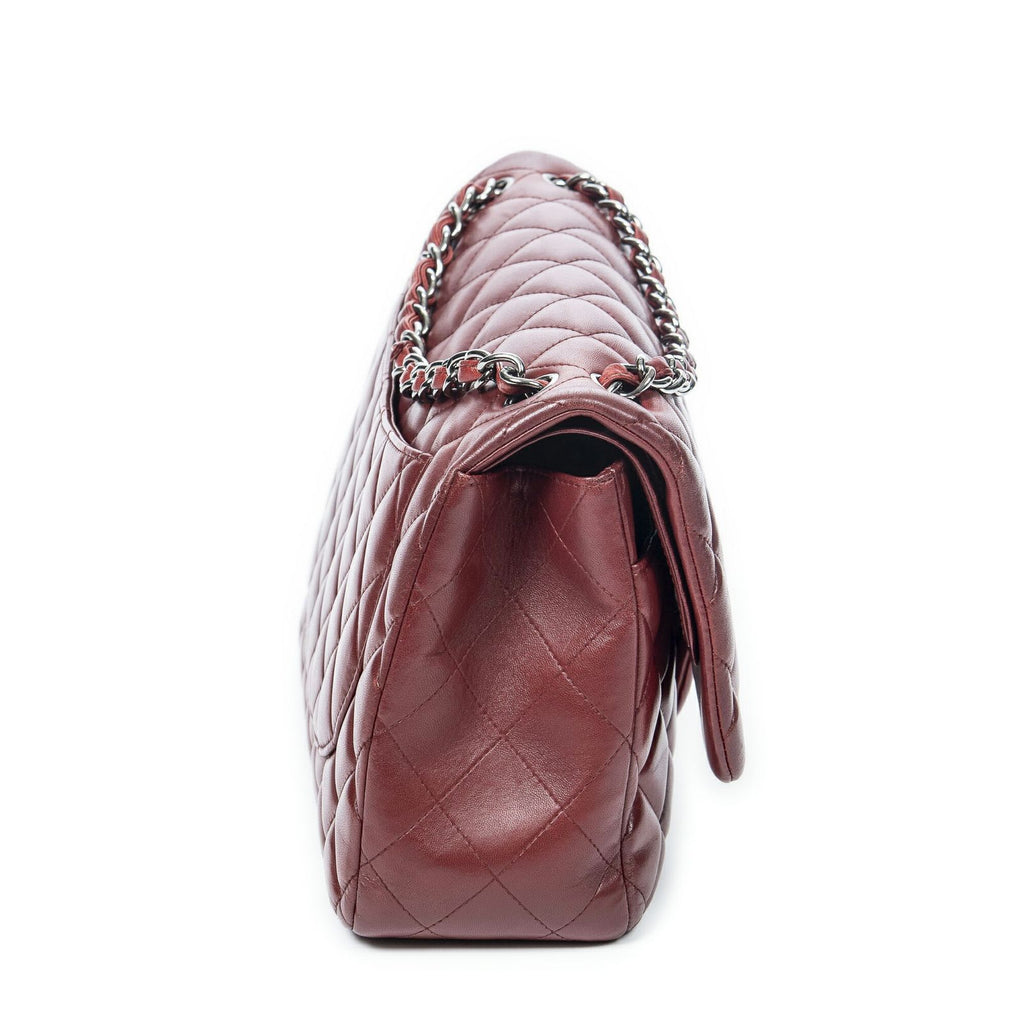 Chanel Maxi Quilted Double Flap Red Lambskin Leather — view 4