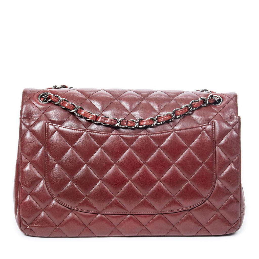 Chanel Maxi Quilted Double Flap Red Lambskin Leather — view 5