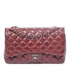 Chanel Maxi Quilted Double Flap Red Lambskin Leather