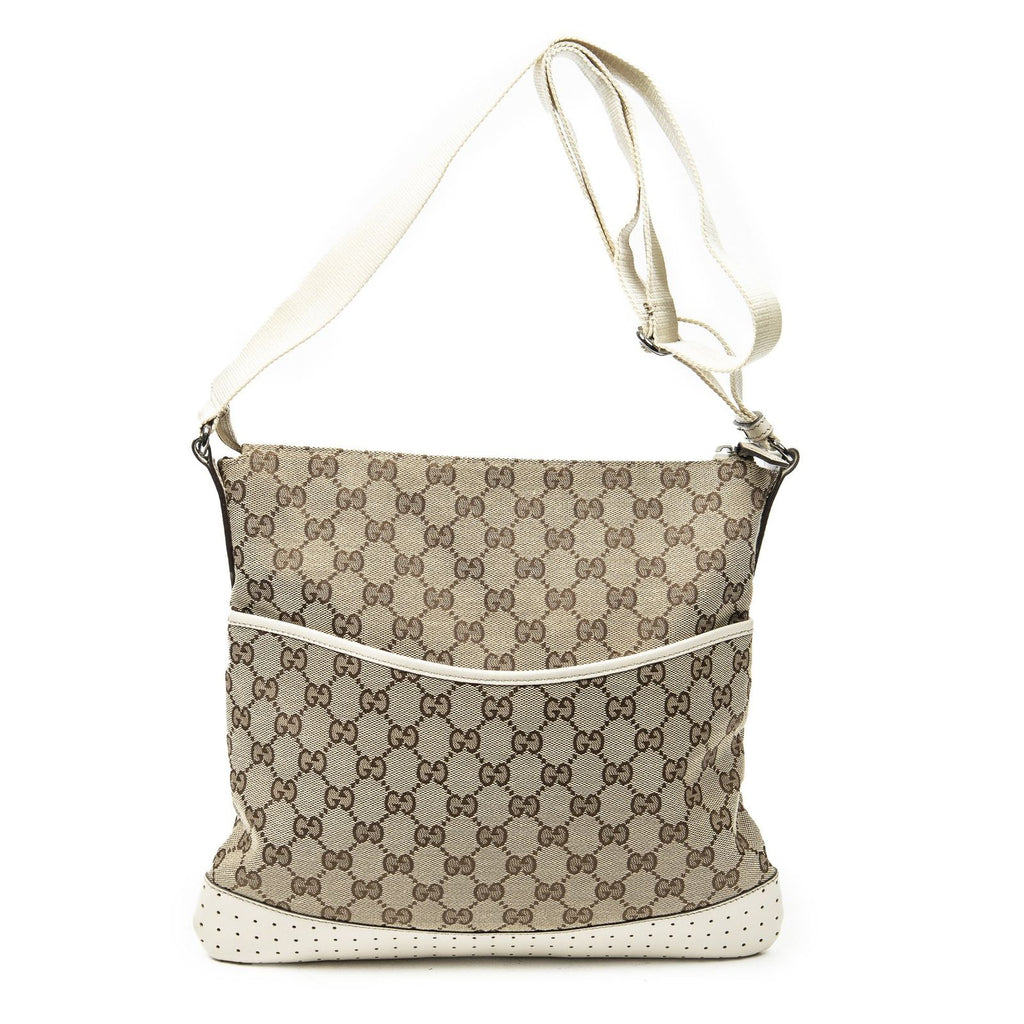 Gucci Web Media Messenger Beige Ivory GG Canvas
