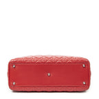 Dior Large Lady Dior Zip Red Canada Lambskin Leather Handbag — view 6