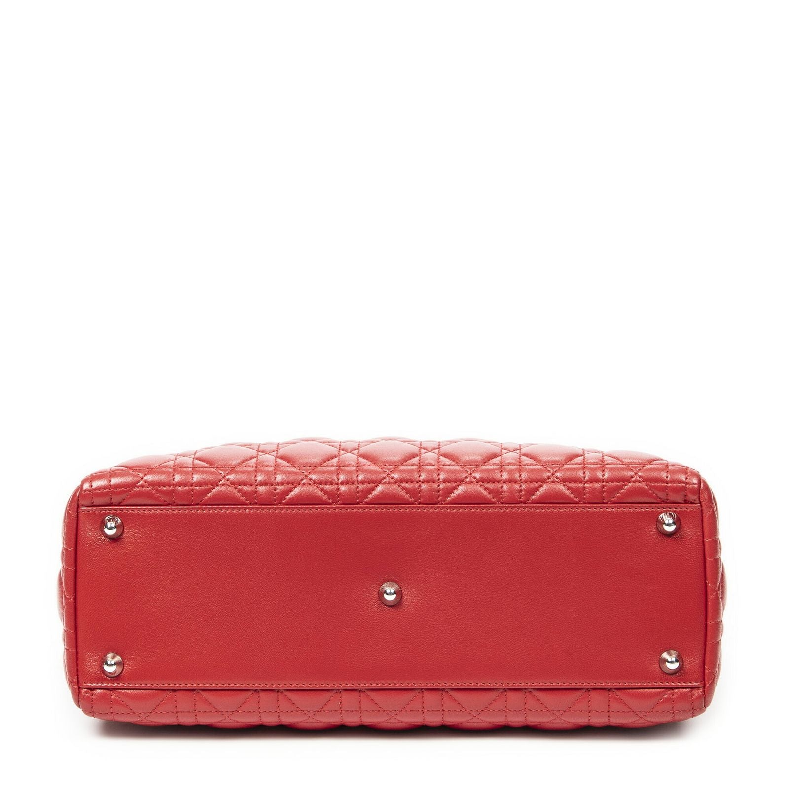 Dior Large Lady Dior Zip Red Canada Lambskin Leather Handbag — view 6