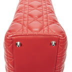 Dior Large Lady Dior Zip Red Canada Lambskin Leather Handbag — view 7