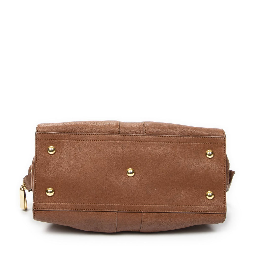 Saint Laurent Small Classic Cabas Brown Calfskin Leather Handbag — view 6