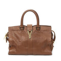 Saint Laurent Small Classic Cabas Brown Calfskin Leather Handbag