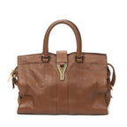 Saint Laurent Small Classic Cabas Brown Calfskin Leather Handbag