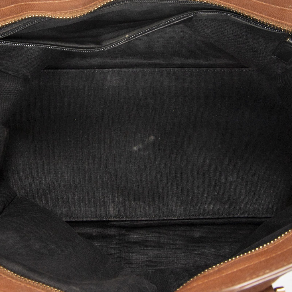 Saint Laurent Small Classic Cabas Brown Calfskin Leather Handbag — view 9