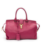 Saint Laurent Classic Cabas Fuchsia Calfskin Leather Handbag
